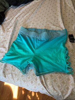 Torrid Plus Size 1X Strappy Swim Shorts Bathing Suit